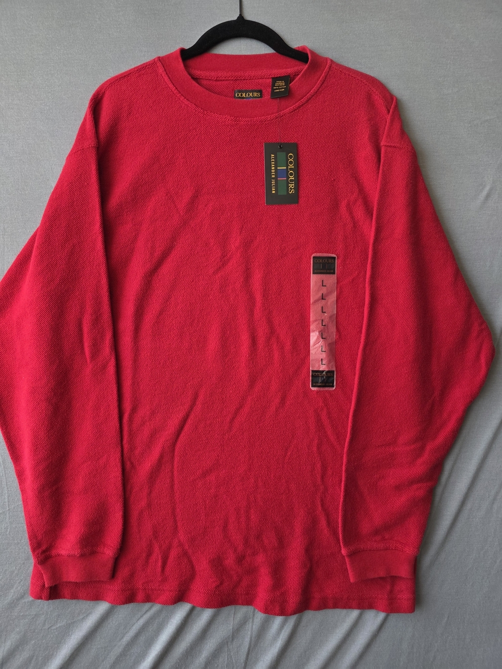 NWT 2pc Colours by Alexander Julian Men’s L Cotton Thermal Shirts Red Yellow